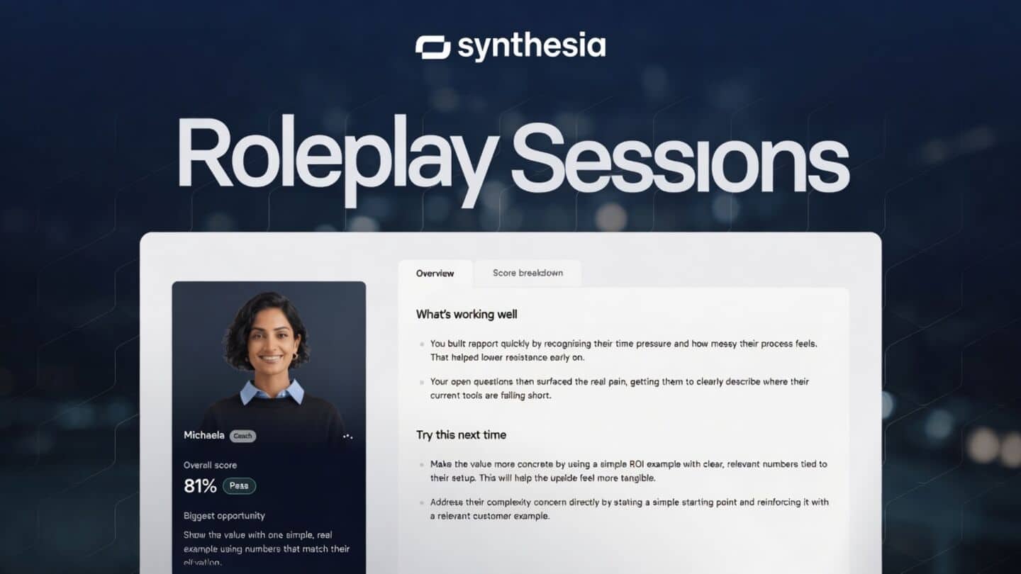 Synthesia launches roleplay sessions to train workplace conversations with AI