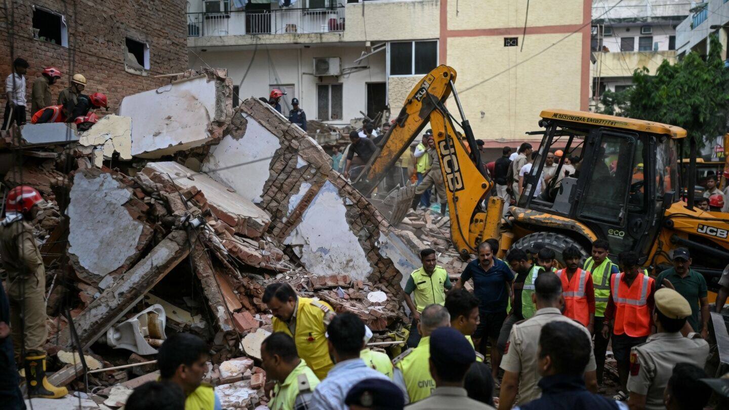 PG building in Satya Niketan collapses, killing 2 people
