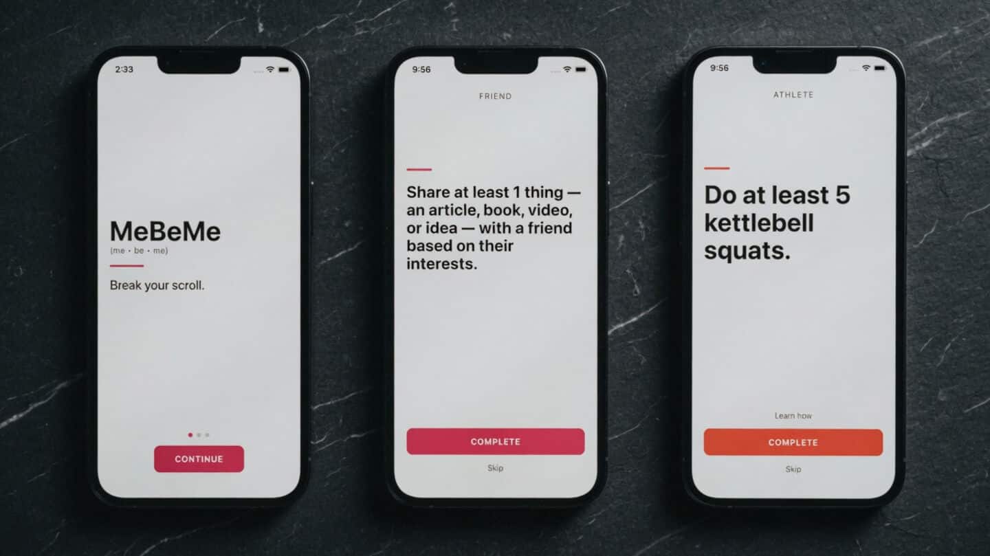 MeBeMe launches on iOS to swap scrolling for real progress