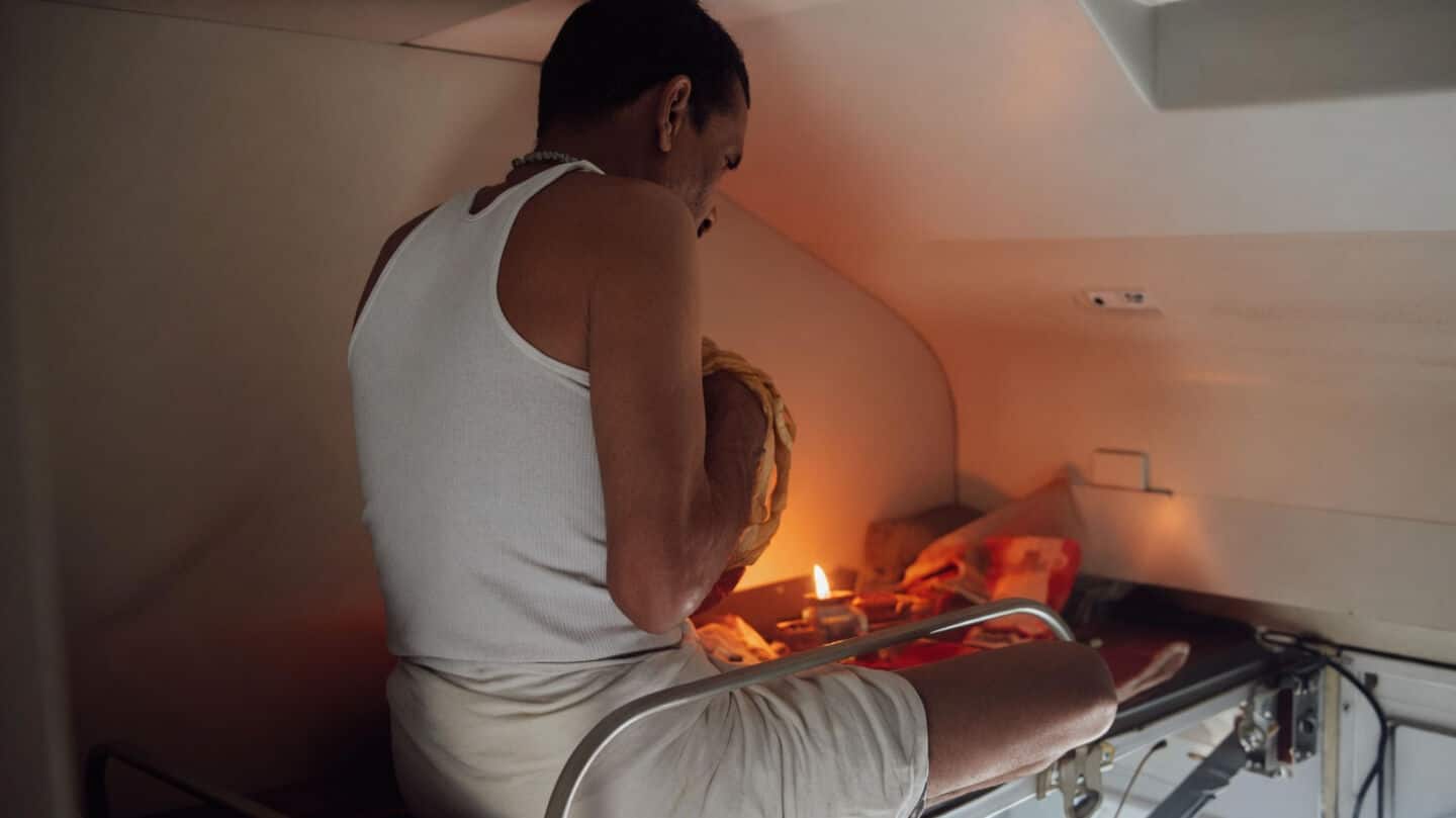 Passenger performs pooja on train upper berth in viral video
