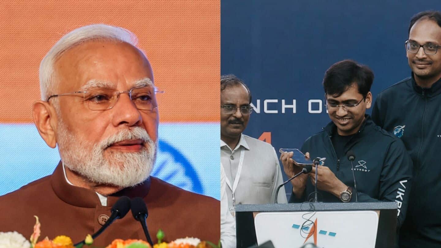 PM Narendra Modi lauds Skyroot founders after successful Vikram-1 launch