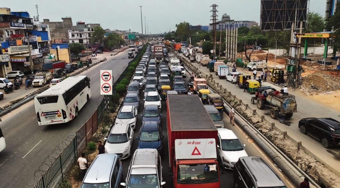 Power line snapped near Narsinghpur, Gurugram causes 16-km NH-48 jam