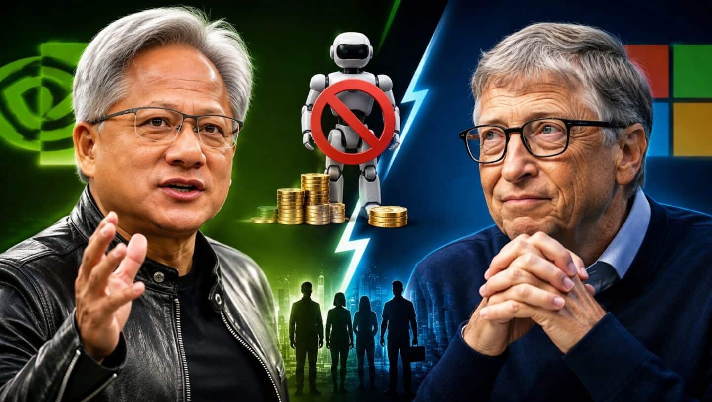 NVIDIA's Jensen Huang rejects Bill Gates's robots and AI tax