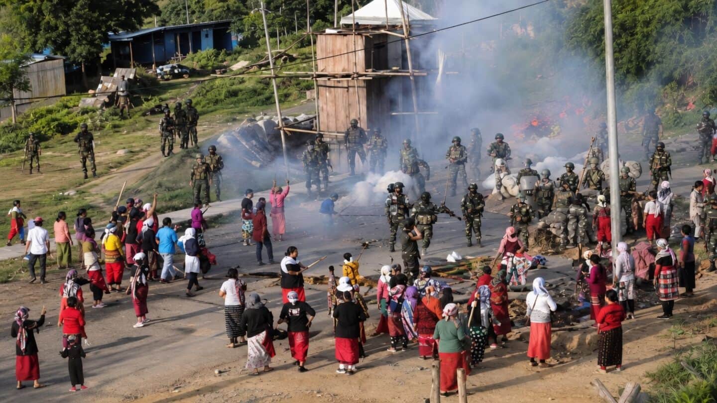 Assam Rifles outpost protest in Manipur met with tear gas