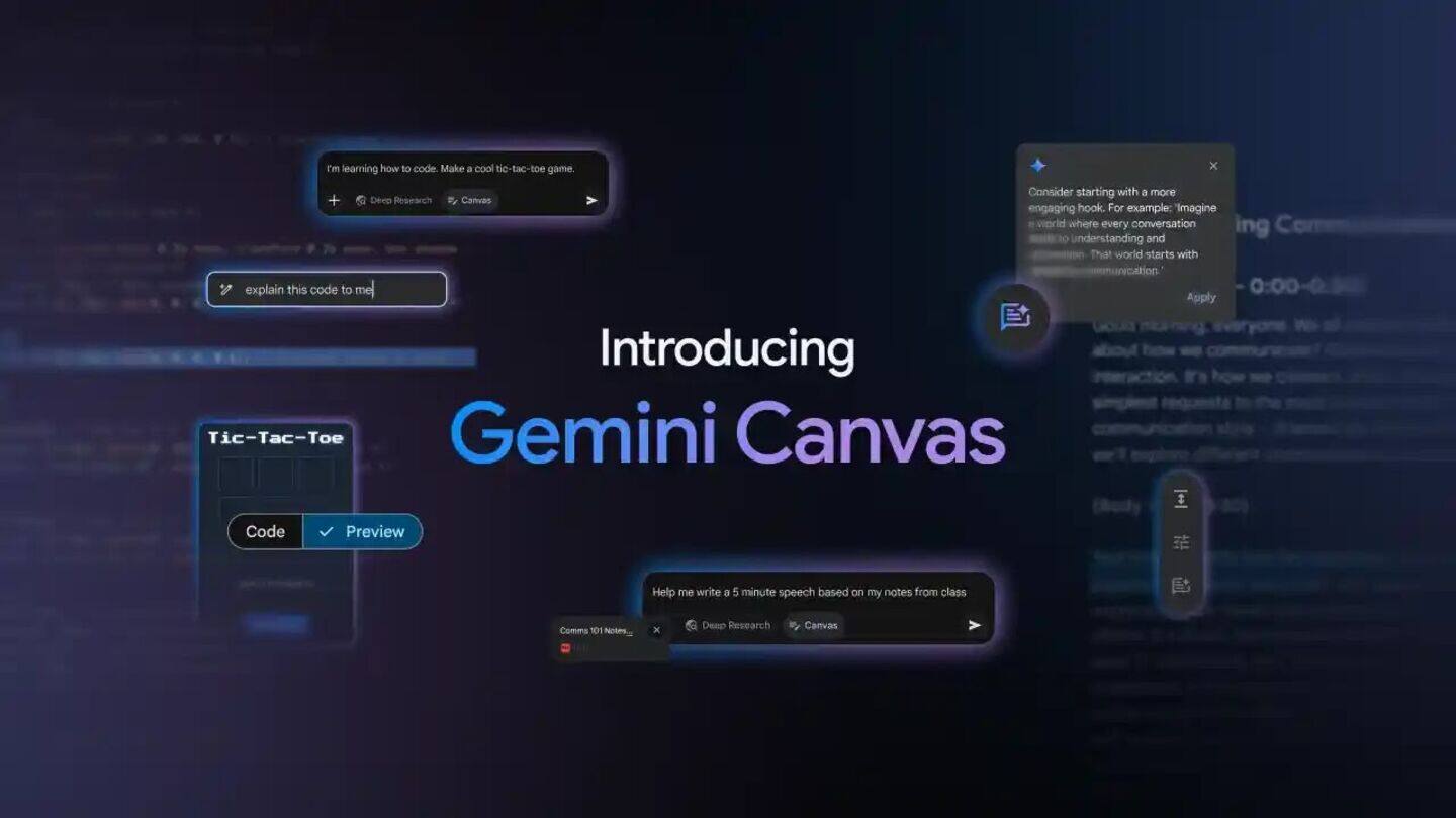 Gemini Canvas can now turn your text into presentation slides