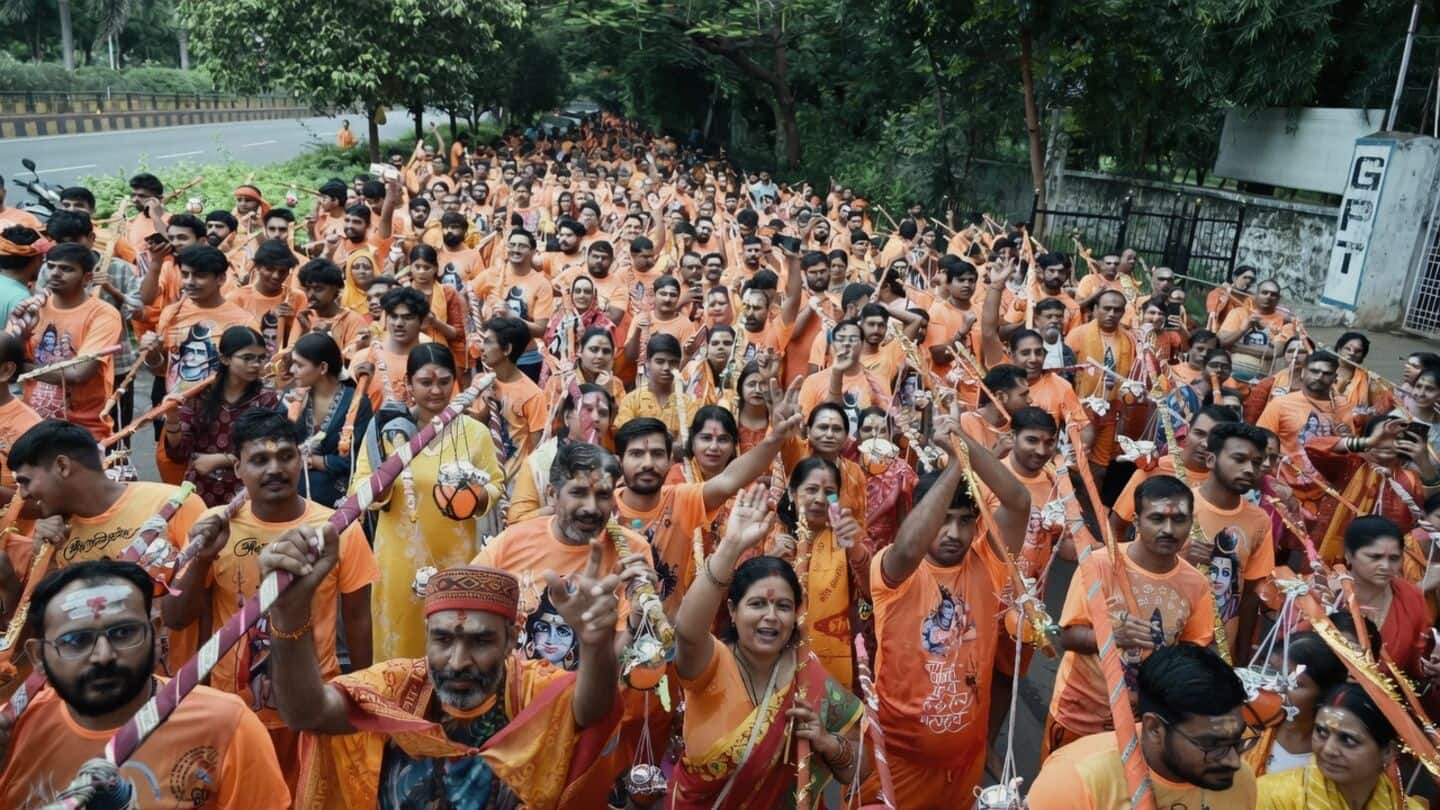 Hundreds join Visakhapatnam's annual Kavad Yatra early Sunday morning