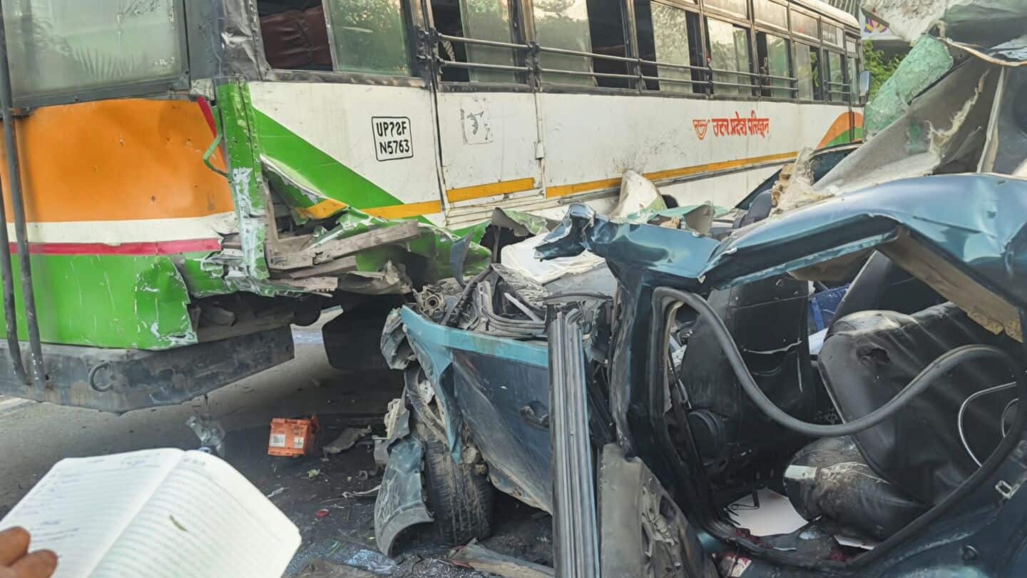 Noida Greater Noida Expressway crash kills 2, injures 17-year-old