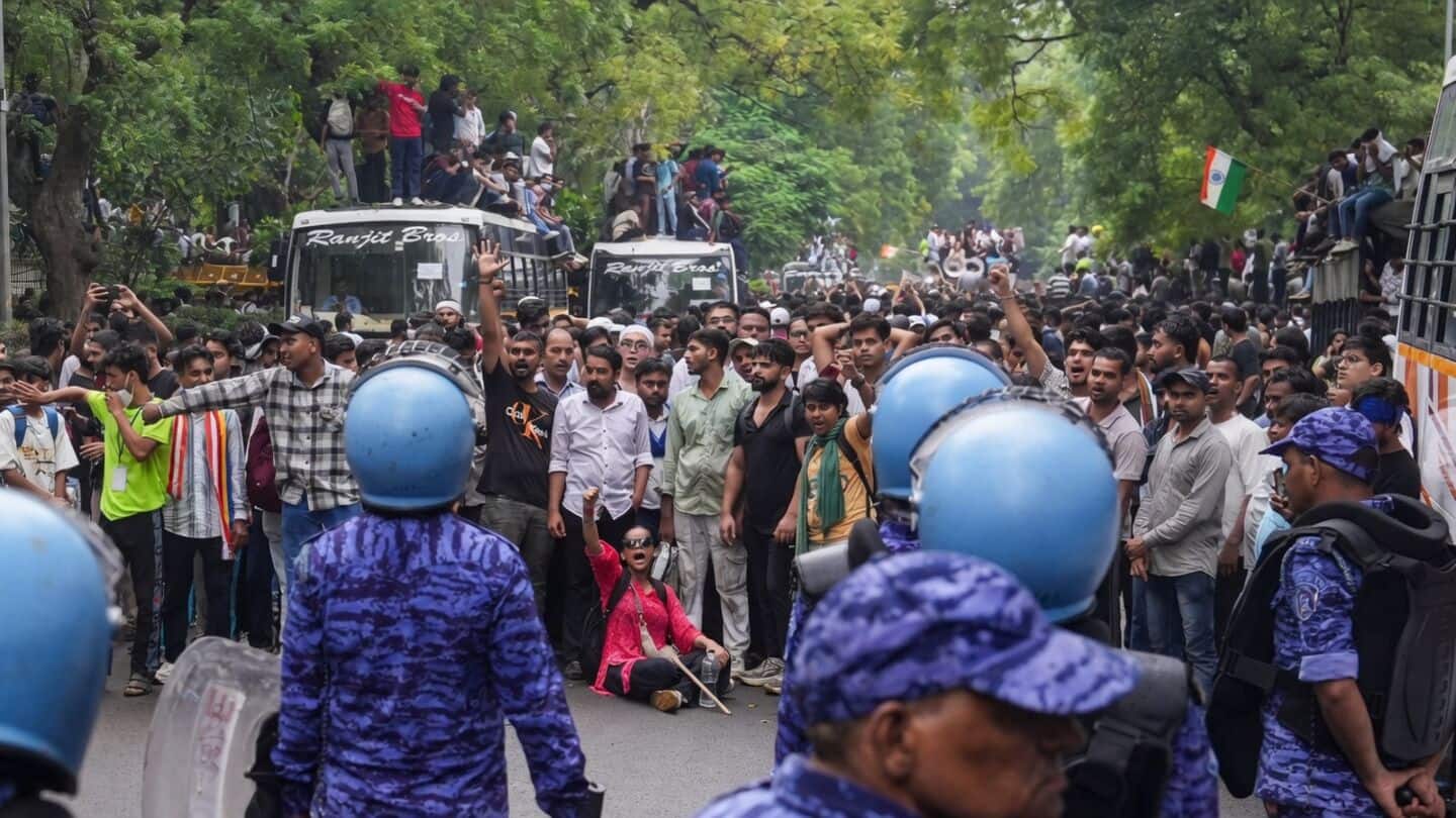 CJP protest in Delhi sparks clashes after alleged NEET leak