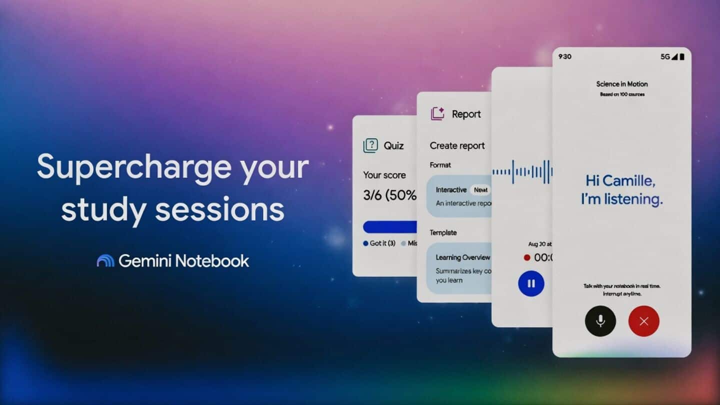 Google updates Gemini notebook with audio recorder and voice chat