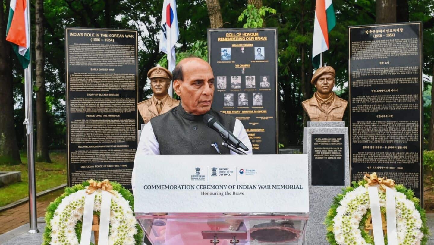 Rajnath Singh, Kwon Oh-eul unveil Indian war memorial in Seoul
