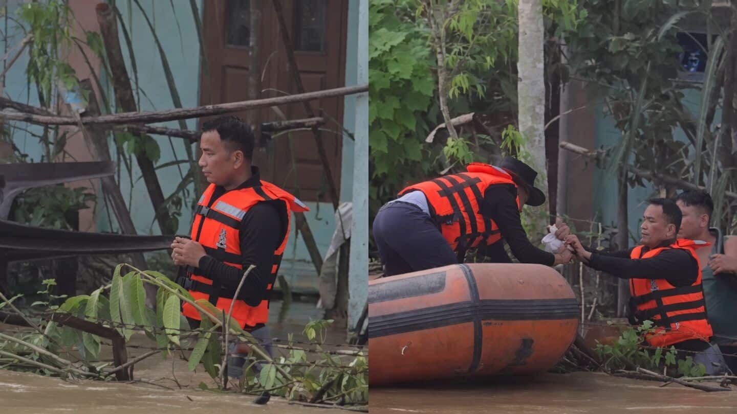 Armed forces carry elderly woman, sleeping infant through Assam floodwaters