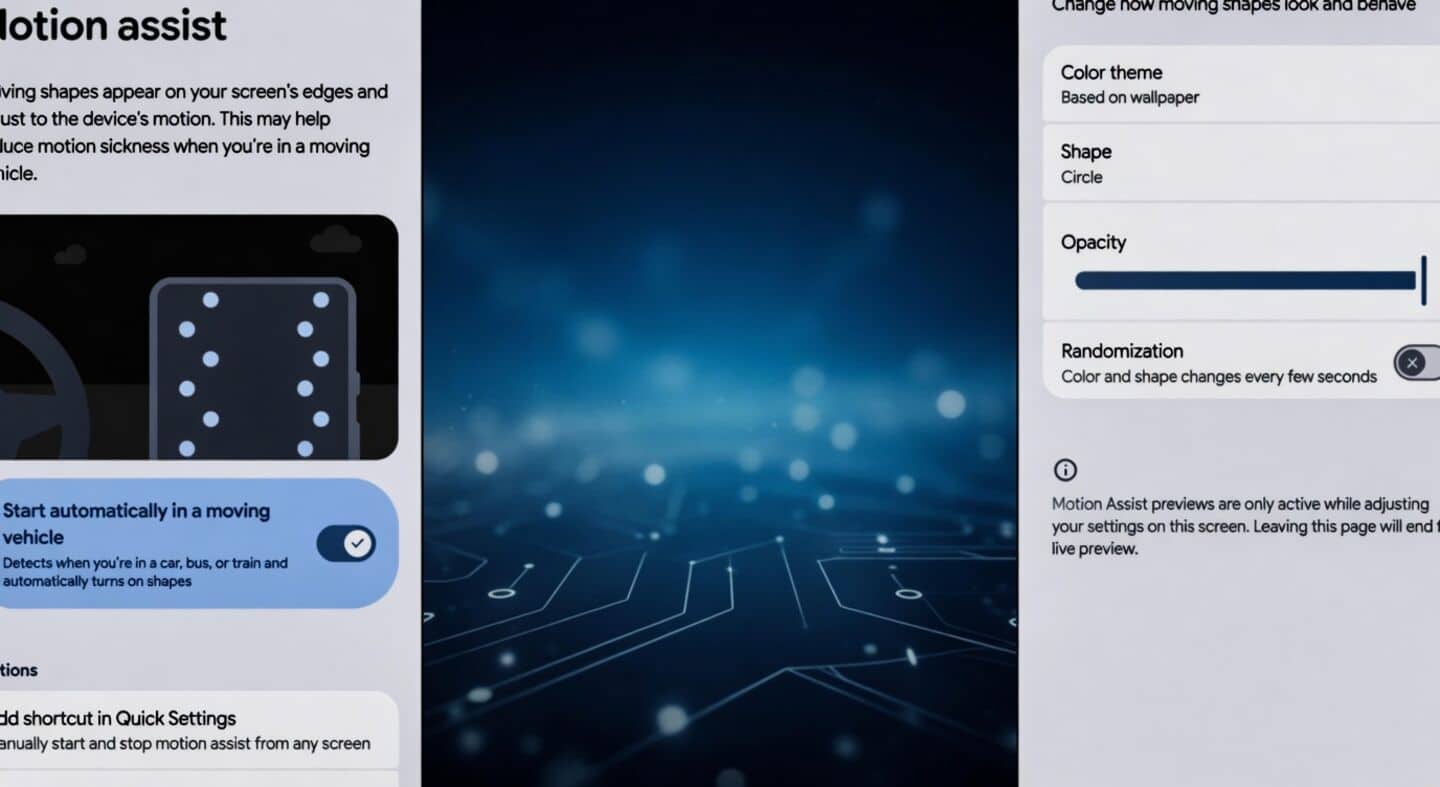 Google launches Android 17 Motion Assist to reduce motion sickness
