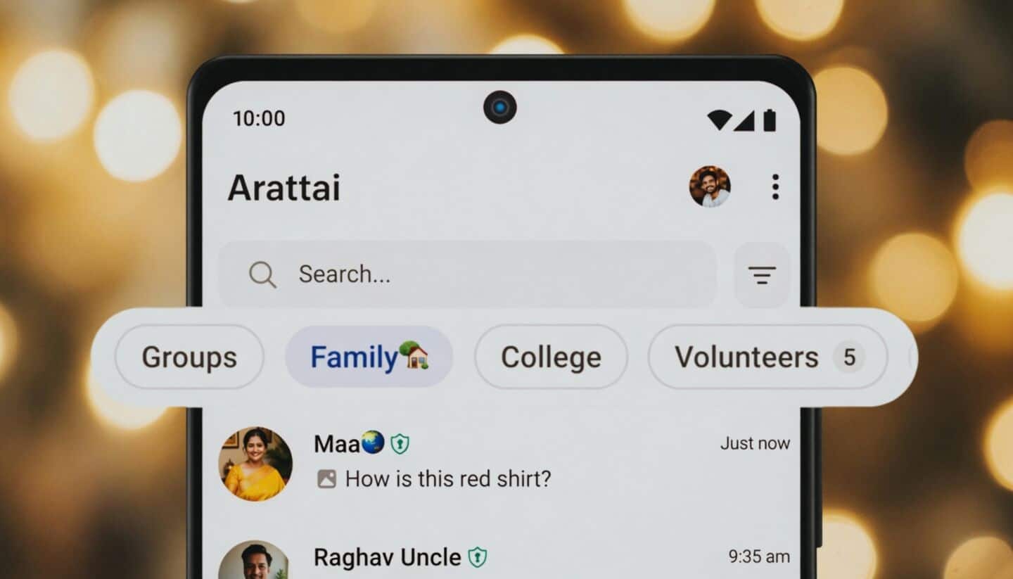 Indian messaging app Arattai launches chat folders, announced on X