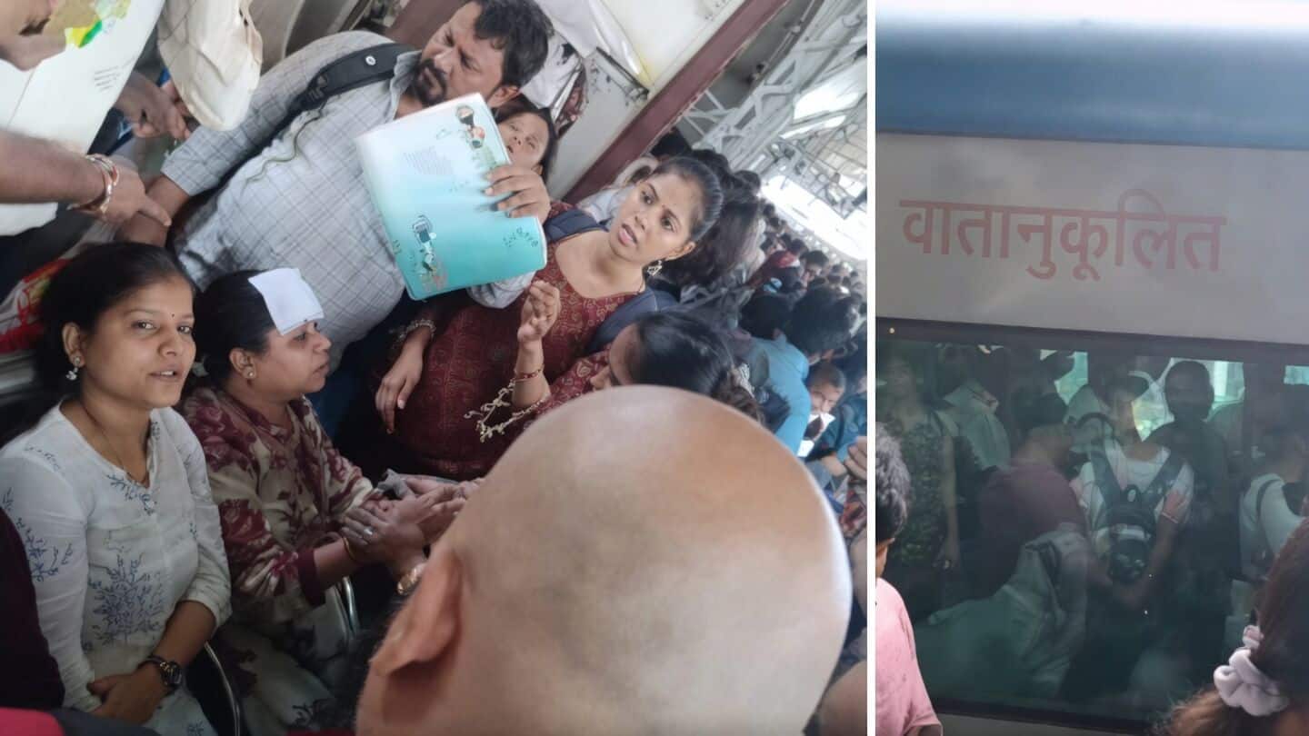 AC local train in Mumbai breaks down leaving passengers trapped