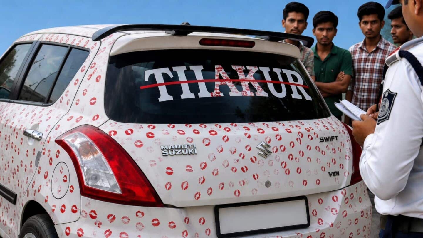 Girlfriend covers Gwalior man's car with nearly 3,400 lipstick kisses