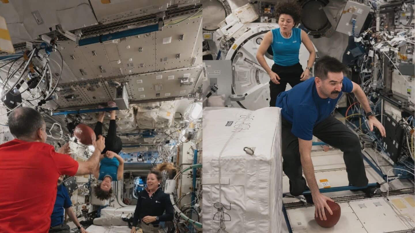 Anil Menon posts video: astronauts play football on space station