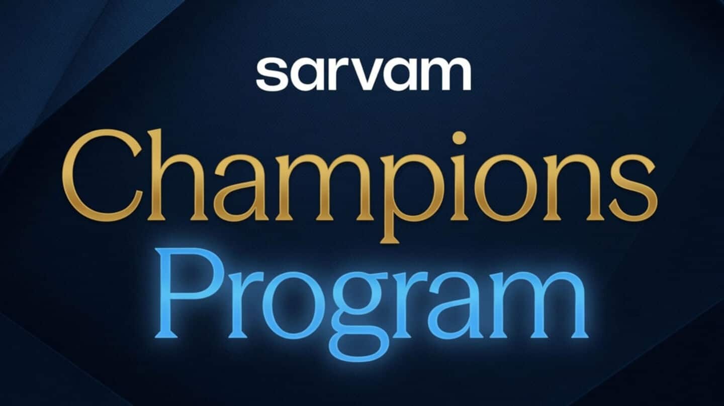 Sarvam launches Champions program to support developers and community leaders