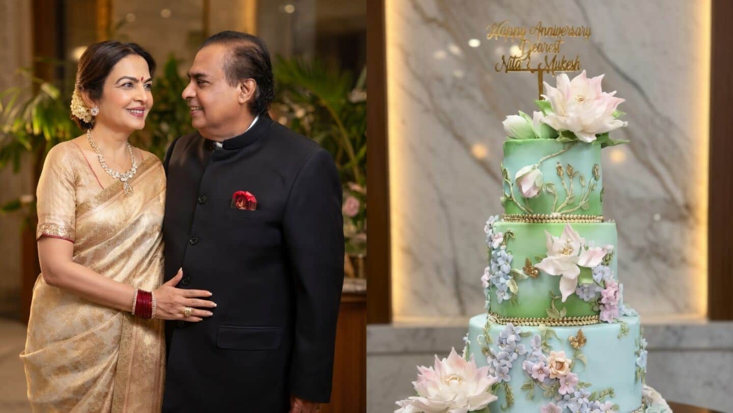 Nita-Mukesh Ambani's anniversary cake celebrates Indian craftsmanship, culture