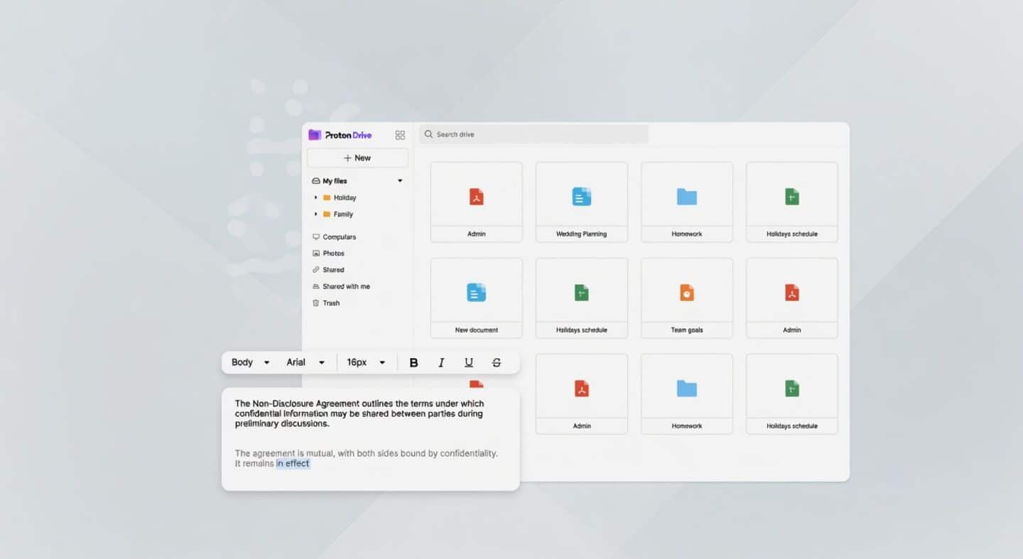Proton Drive offers end-to-end encrypted cloud storage for files