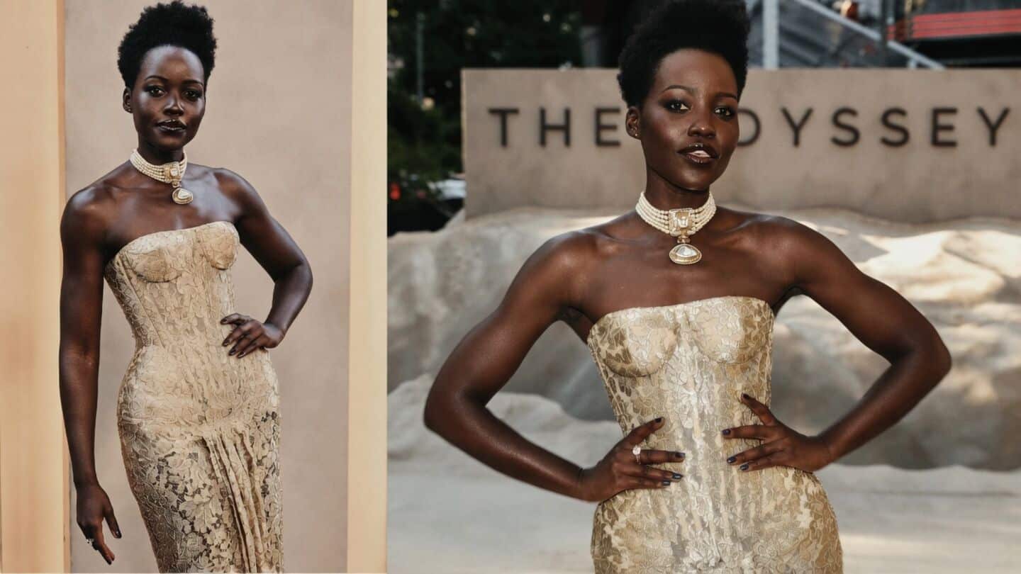 Nyong'o wears Sabyasachi jewelry to 'The Odyssey' New York premiere