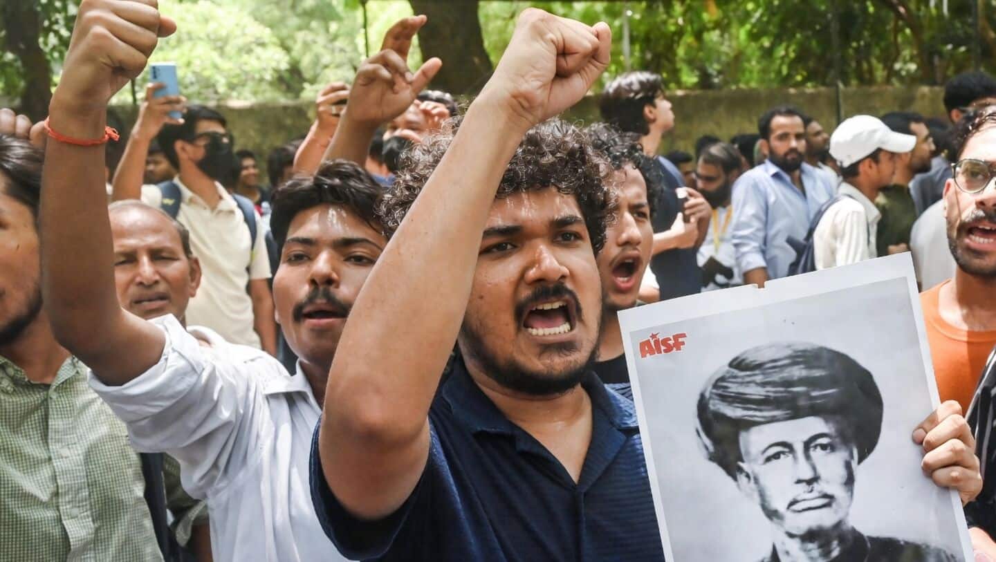 Delhi university students protest exam leaks, seek Dharmendra Pradhan's resignation