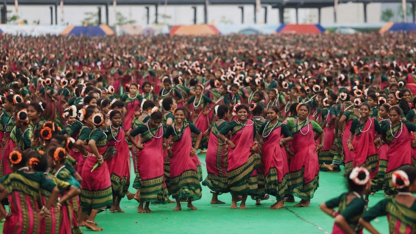 Bhogapuram airport eve students set 13,750 Dhimsa Guinness World record