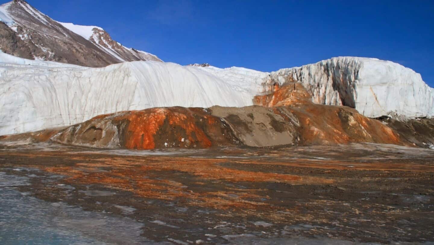 Antarctica's Blood Falls is iron rich water from Taylor Glacier