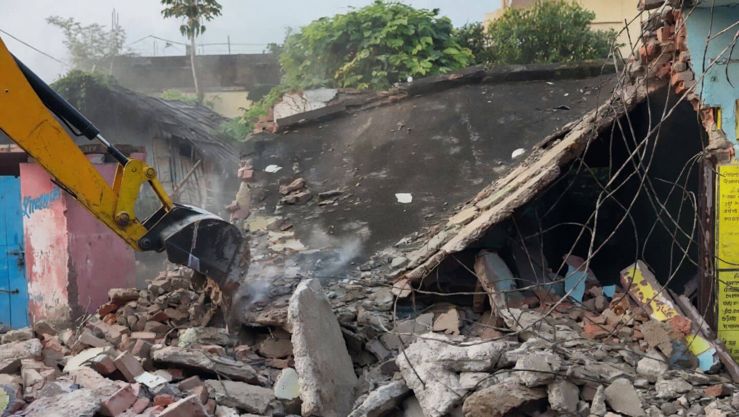 Darbhanga school roof propped by benches demolished after pillar collapse