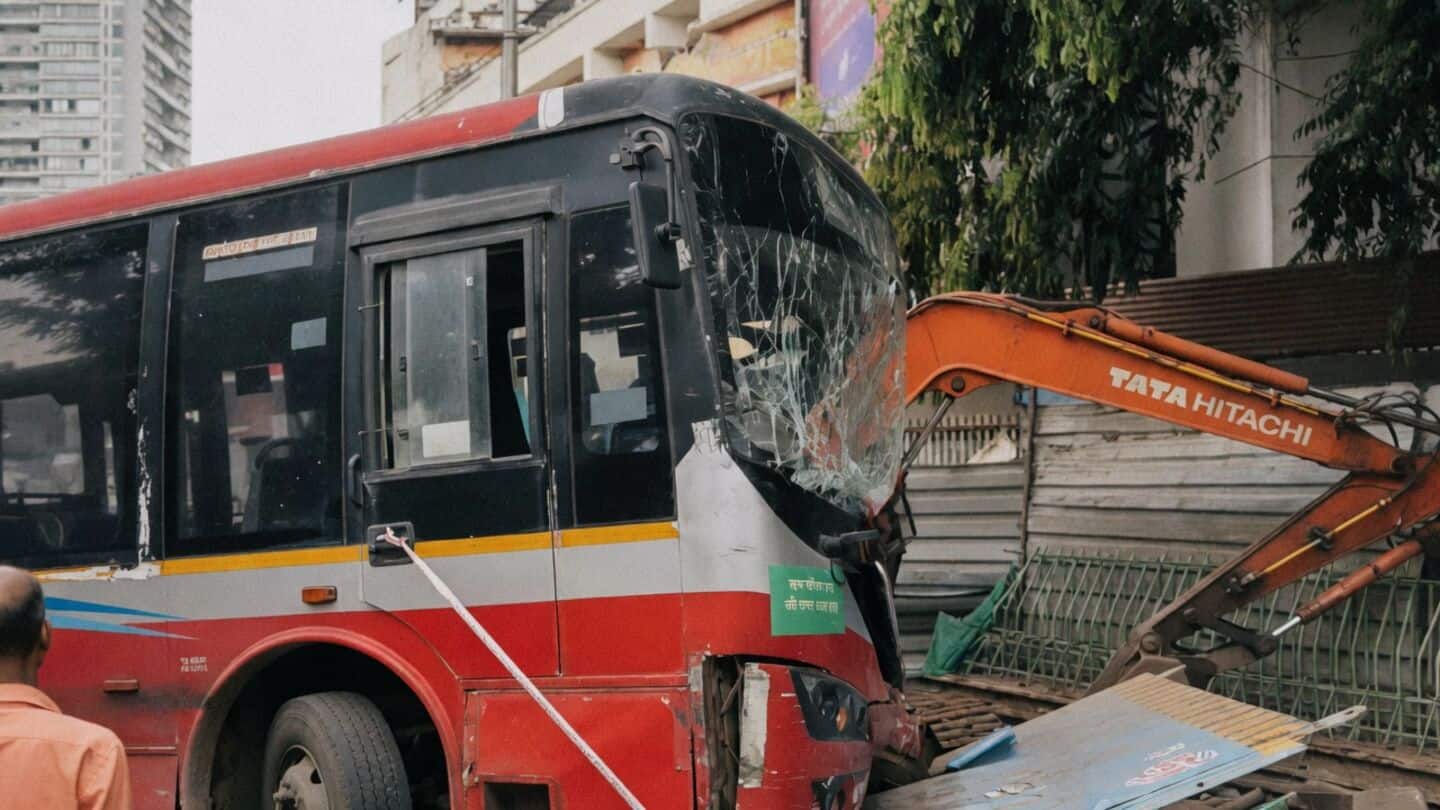 BEST bus loses control near Plaza Cinema, biker killed