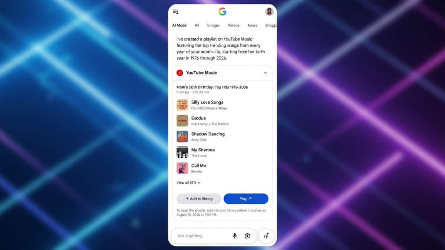 Google adds YouTube Music, Canva, and Instacart to AI mode