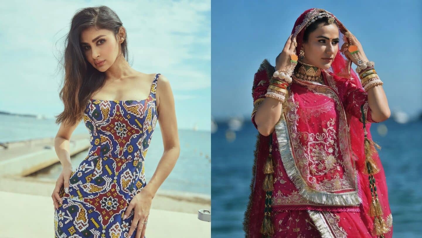 Roy stuns Cannes in embroidered Patola dress revealing 'Bombay stories'