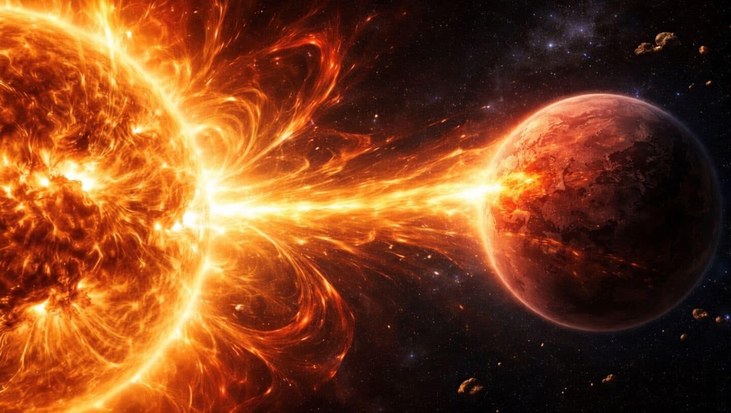 Biggest solar storm in decades hits Mars