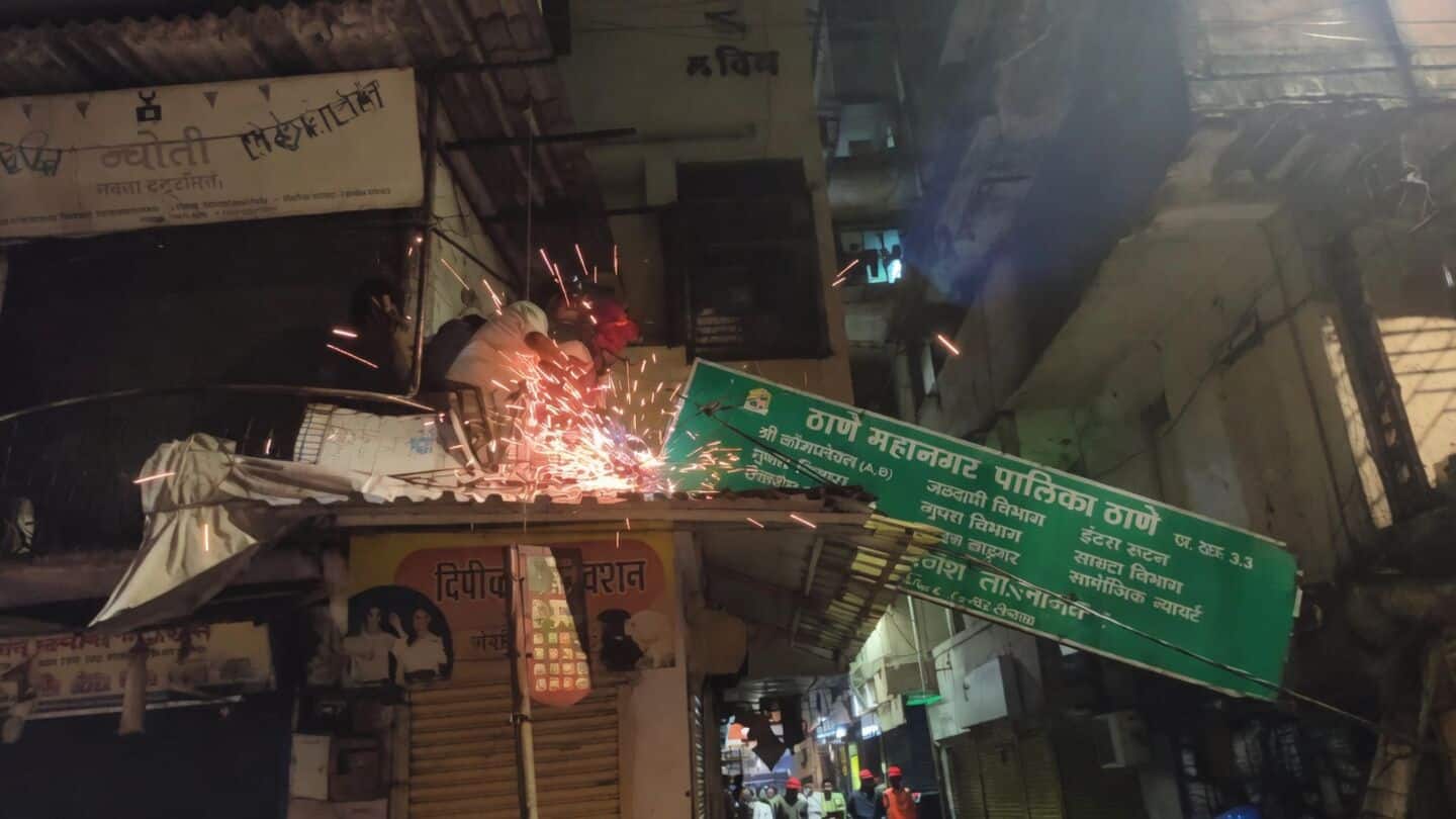 Thane's Tiwari Bhavan partially collapsed in heavy rain, 2 injured