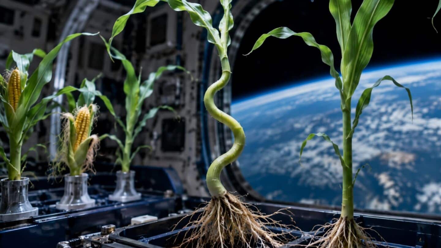 NASA's 1990s space shuttle corn seeds sprouted but grew tangled