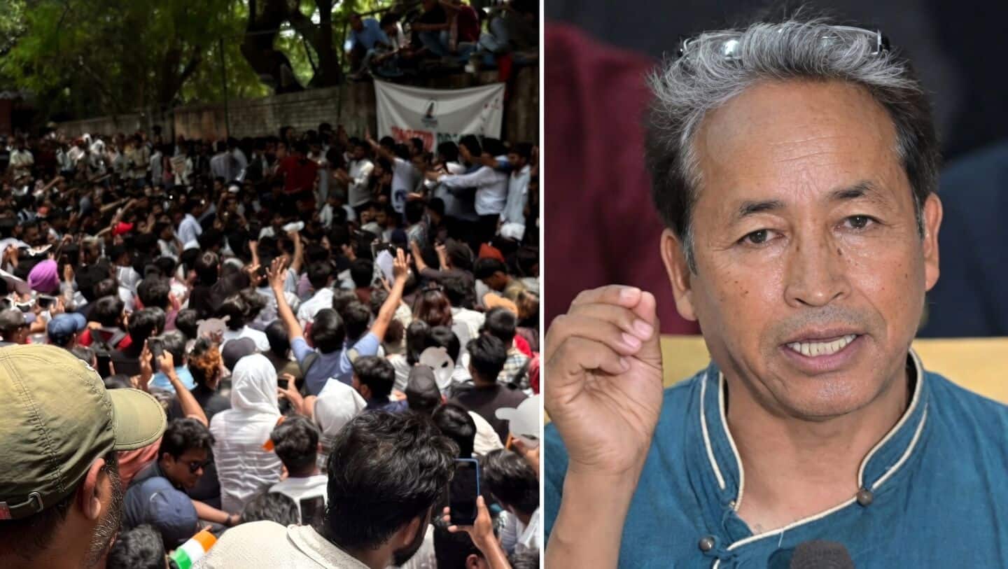Sonam Wangchuk joins Delhi protest by CJP for education reform