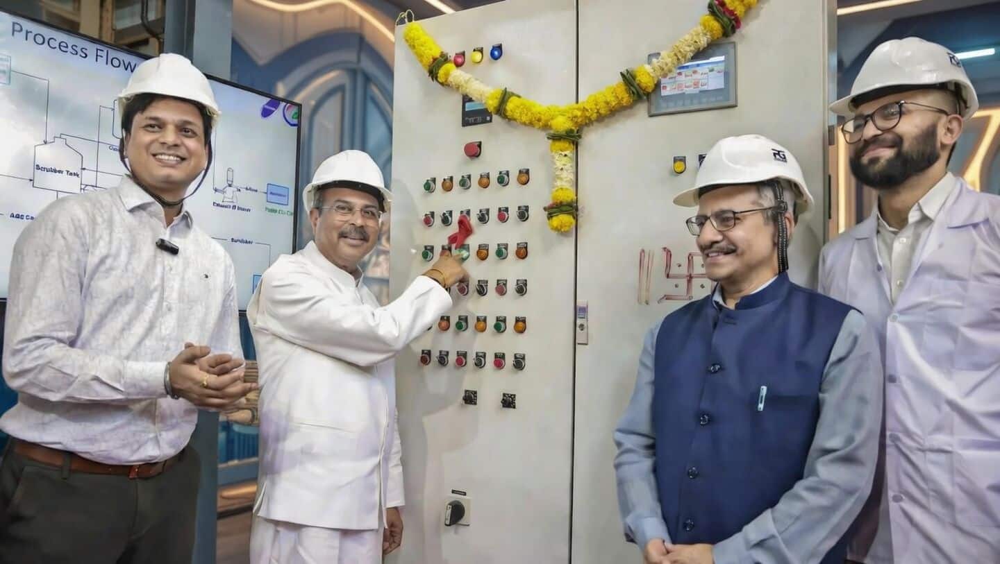 Dharmendra Pradhan opens IIT Bombay carbon capture pilot facility