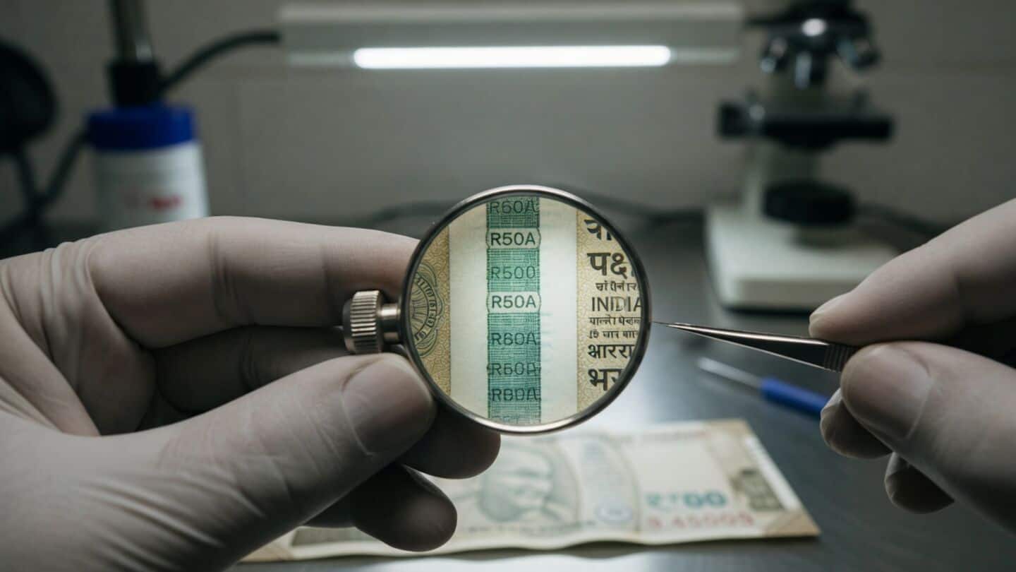 RBI micro-lettering on notes visible under magnification fights counterfeiting