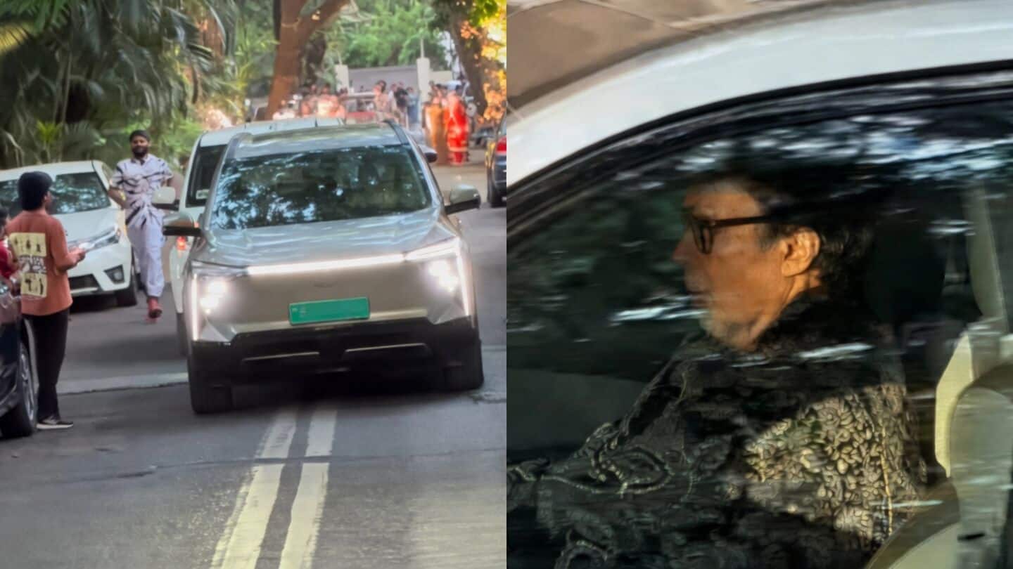 Bachchan seen behind wheel of Mahindra XUV 9S in Mumbai