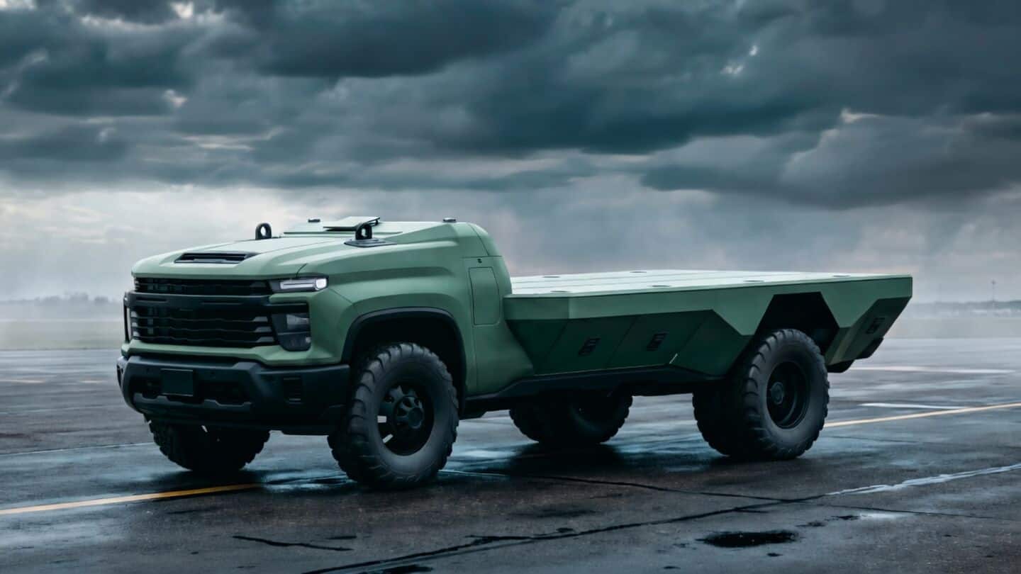 GM Defense unveils self-driving Chevy Silverado 3500HD for military logistics