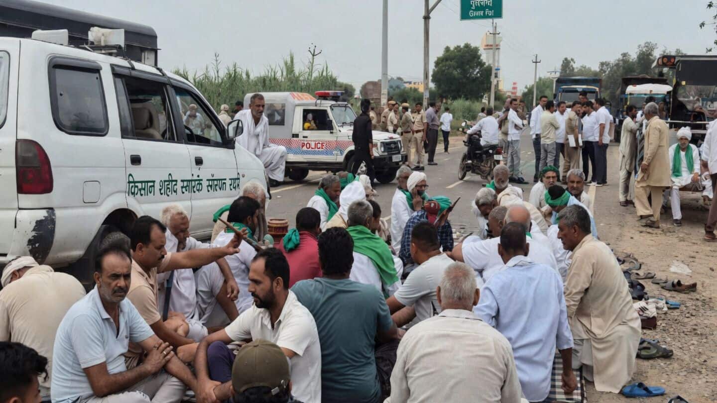 Haryana Police block farmers at Khanauri border protesting India-US deal