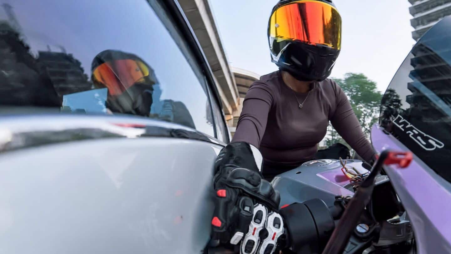 Gurugram hit-and-run injures woman biker in viral video, police intervene