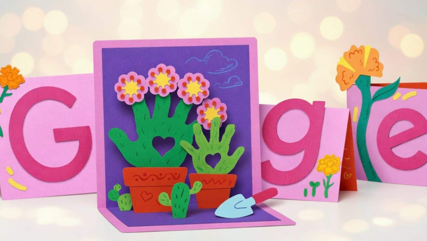 Google features garden inspired Mother's Day doodle with cactus o's