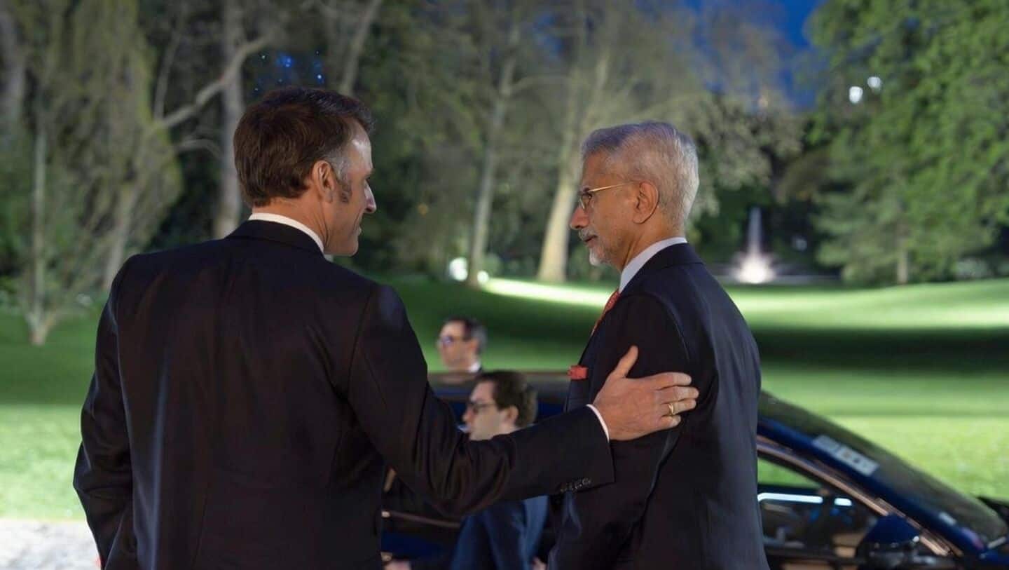 Jaishankar meets Macron at G-7 summit, relays PM Modi's greetings
