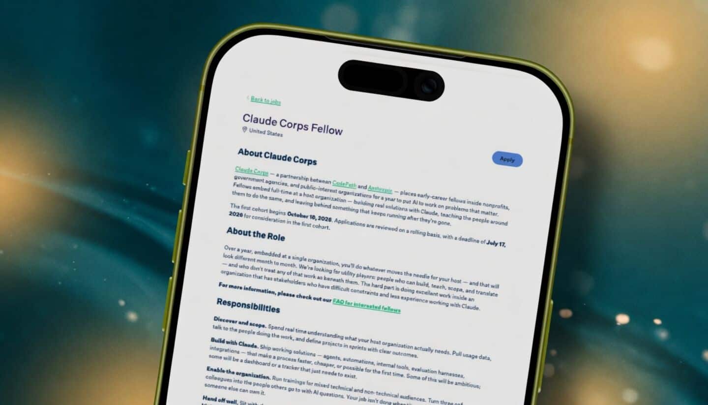 Anthropic's Claude Corps offers $85,000 for early-career US nonprofit work