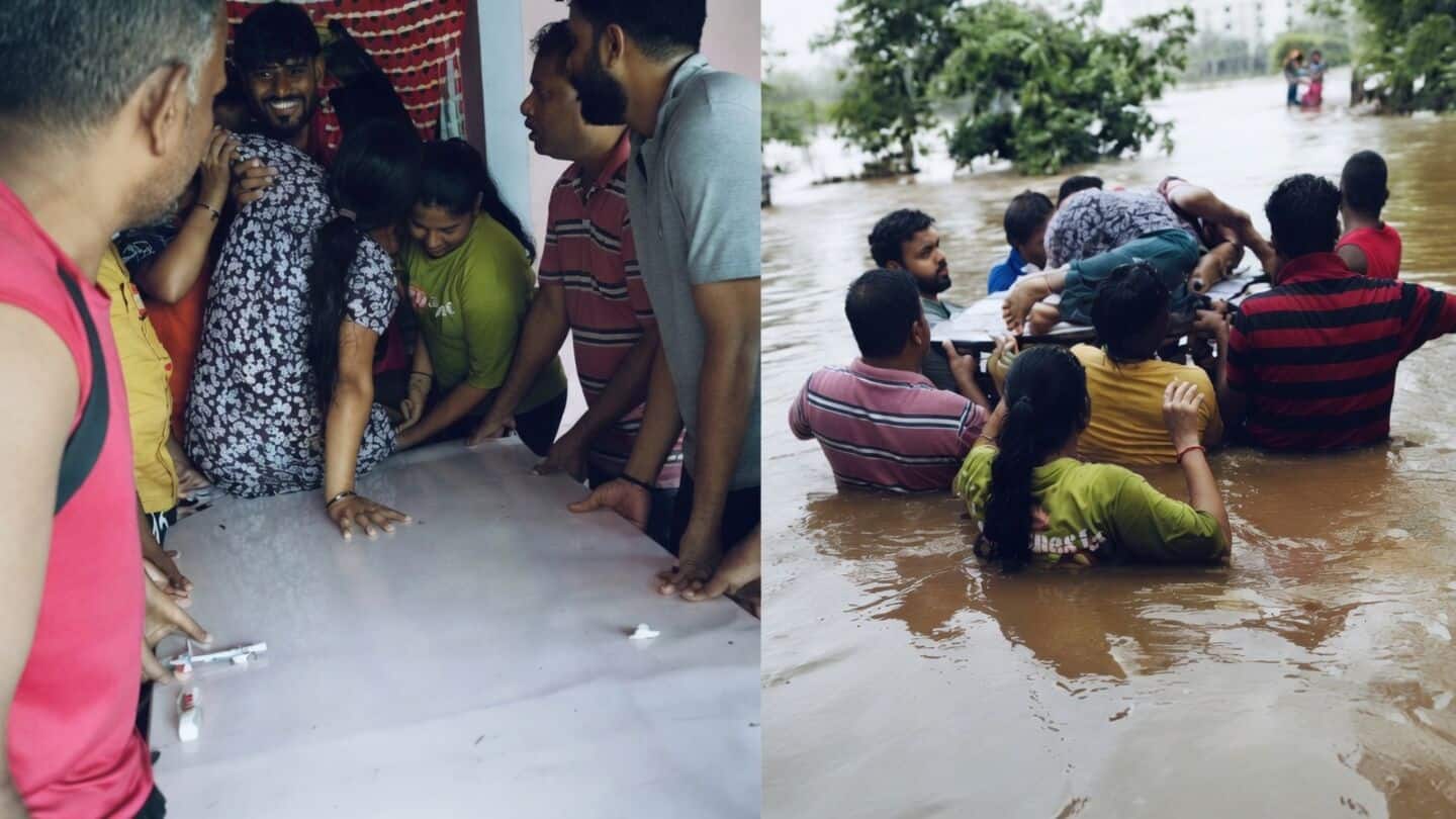 Palghar locals use wooden door as stretcher for pregnant woman
