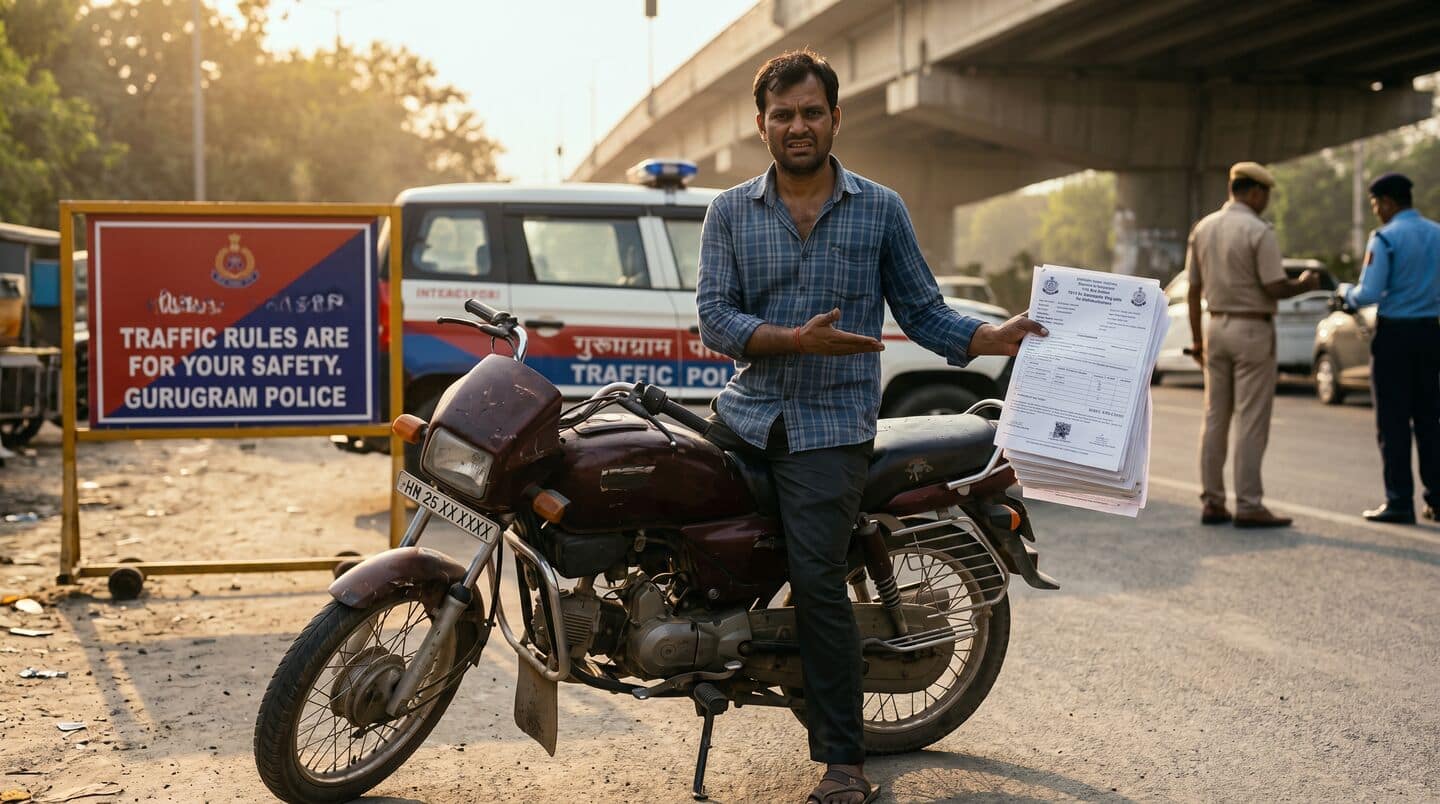 Gurugram police seize Hero Splendor flagged for 26 unpaid challans