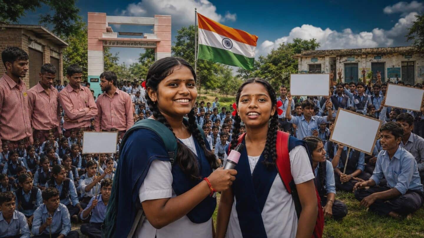 Students protest crumbling government schools in Uttar Pradesh Bihar Rajasthan