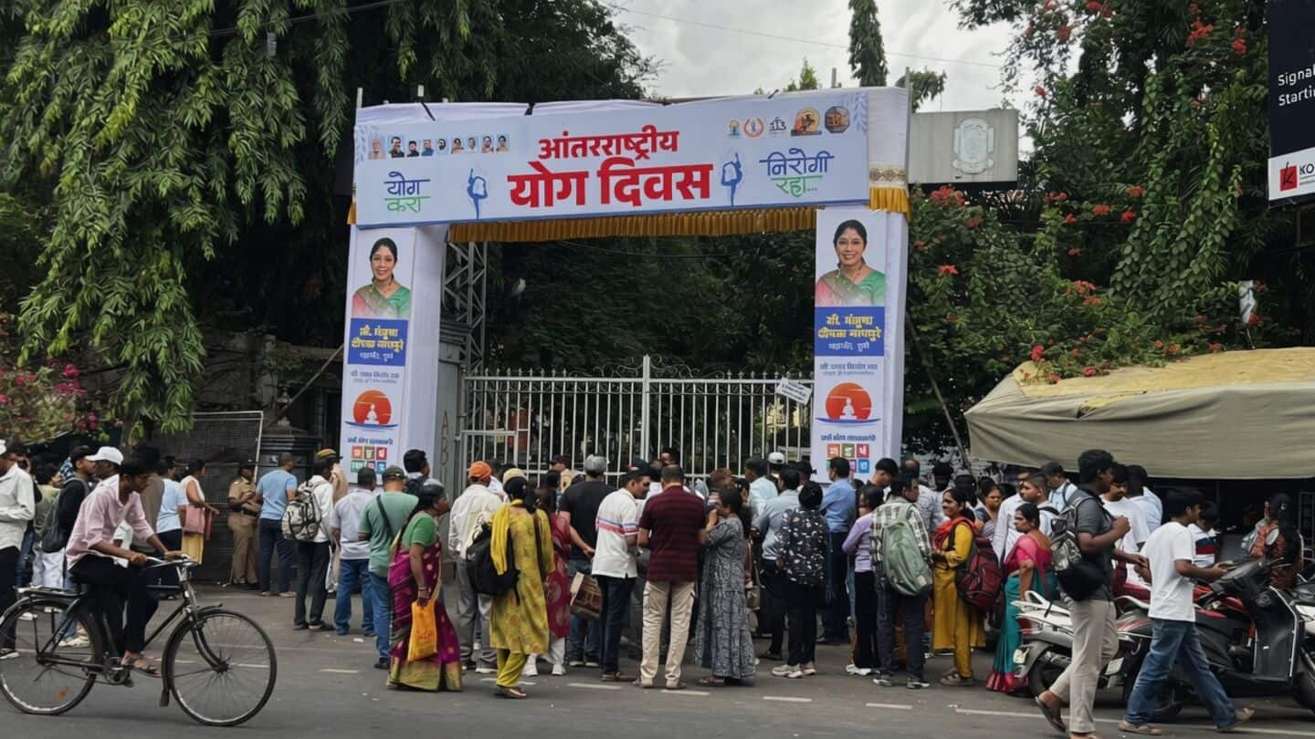 NEET-UG retest at SP College Pune: Yoga banners confuse students