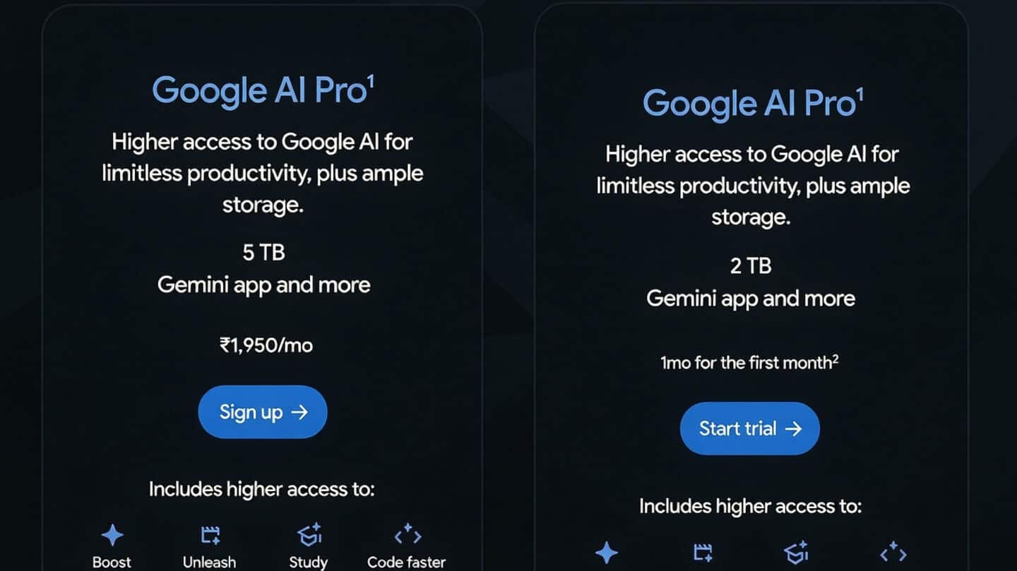 Google boosts One AI Pro subscribers' storage to 5TB free