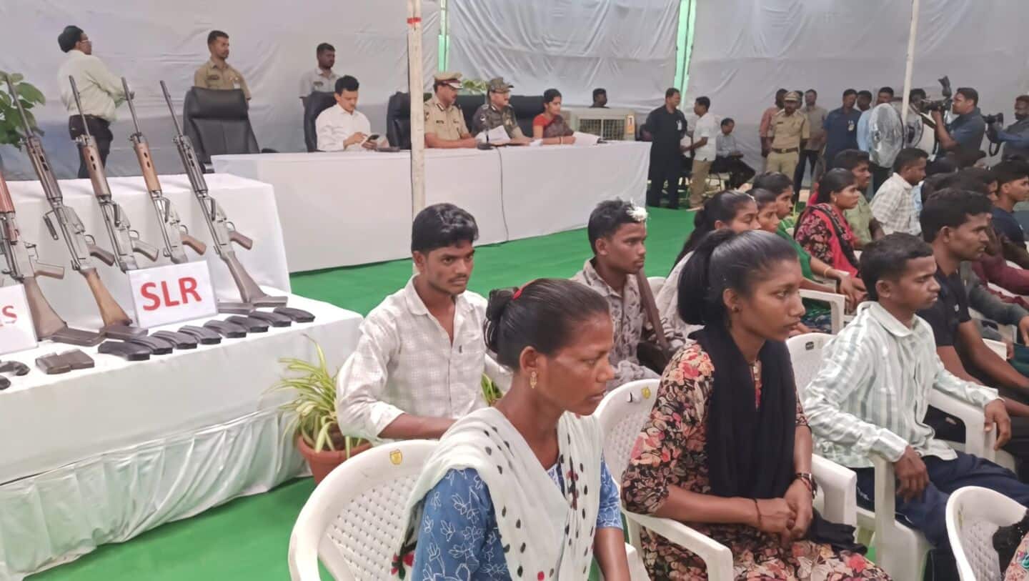 Maoists surrender in Hyderabad, 42 hand over weapons to police
